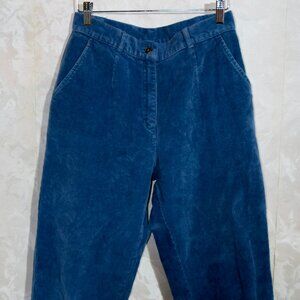 L.L. Bean Blue Corduroy Pants | High-Waisted Relaxed Fit | Size 6